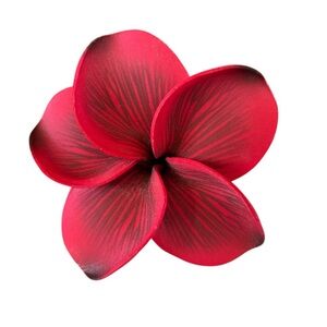 Plumeria Red and Black Flower Hair Pick